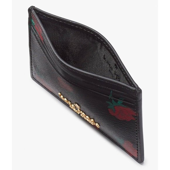 New Kate Spade Madison Rose Toss Printed Small Slim Card Holder - Picture 3 of 3